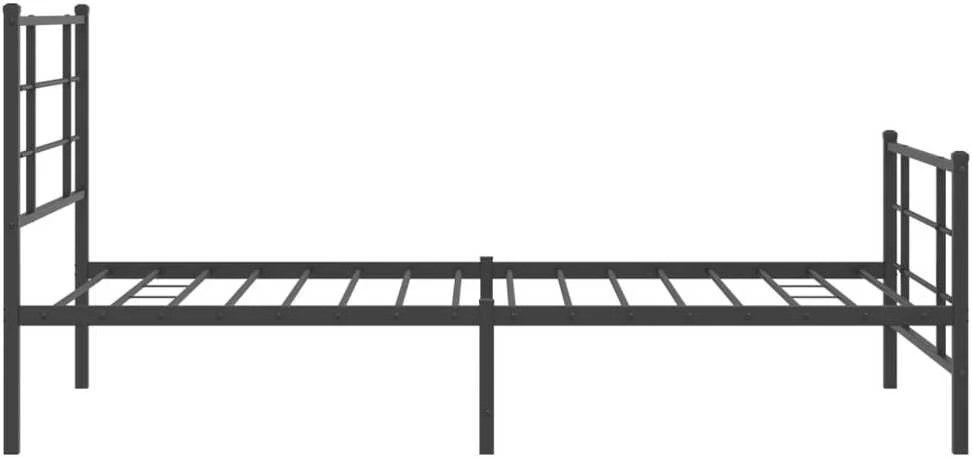 Lovos rėmas su galvūgaliu/kojūgaliu, juodas, 100x200cm, metalas