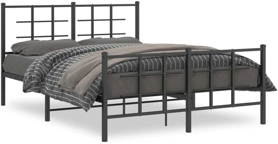 Lova Lovos rėmas su galvūgaliu/kojūgaliu, juodas, 135x190cm, metalas
