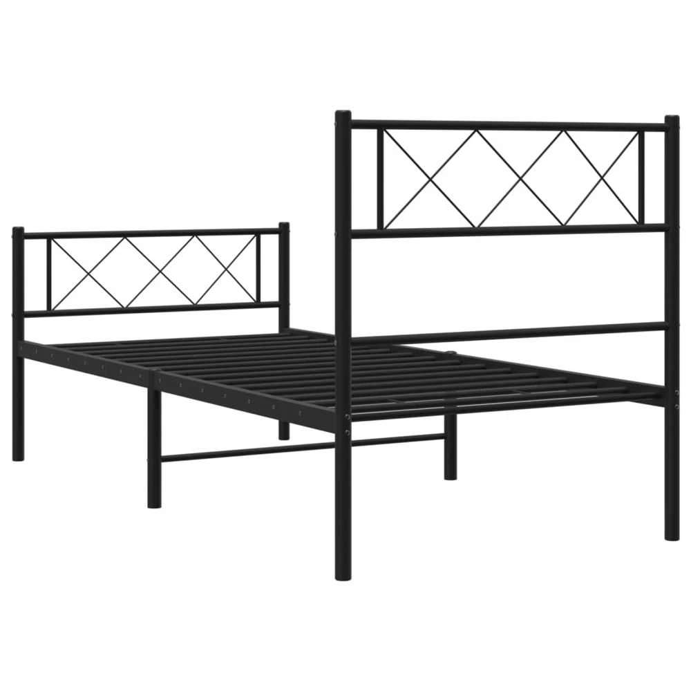 Lova Lovos rėmas su galvūgaliu/kojūgaliu, juodas, 107x203cm, metalas