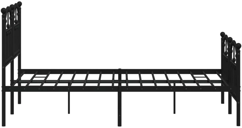 Lovos rėmas su galvūgaliu/kojūgaliu, juodas, 120x190cm, metalas