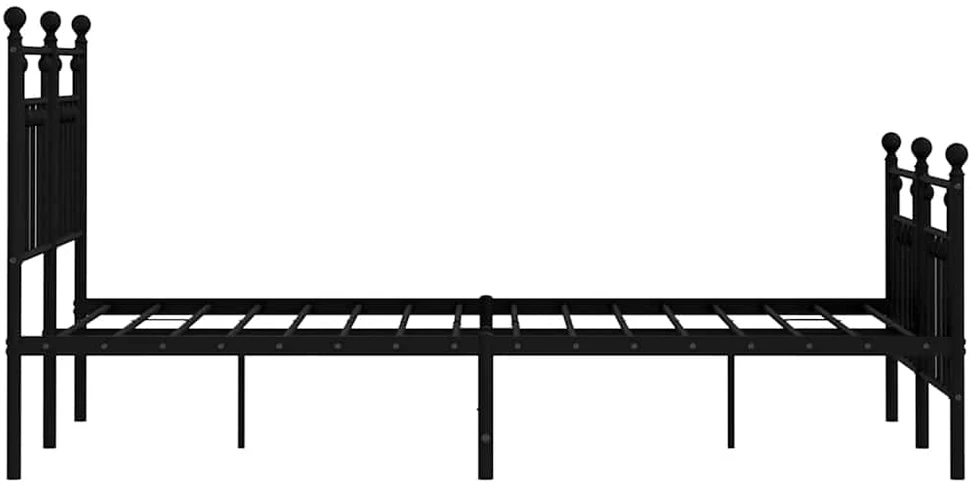 Lovos rėmas su galvūgaliu/kojūgaliu, juodas, 120x190cm, metalas