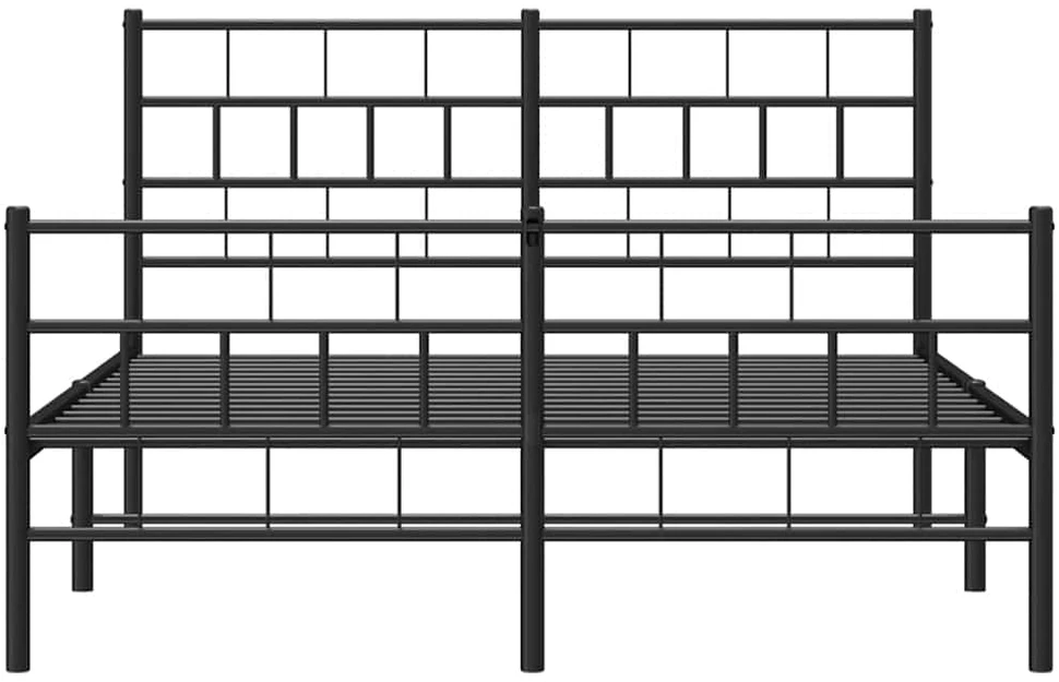 Lova Lovos rėmas su galvūgaliu/kojūgaliu, juodas, 135x190cm, metalas