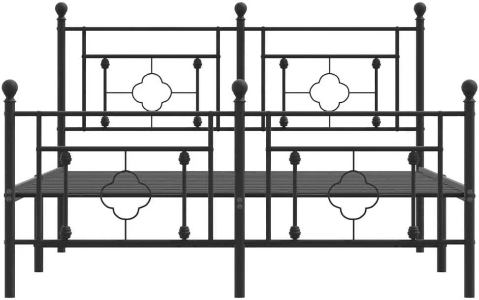 Lova Lovos rėmas su galvūgaliu/kojūgaliu, juodas, 135x190cm, metalas