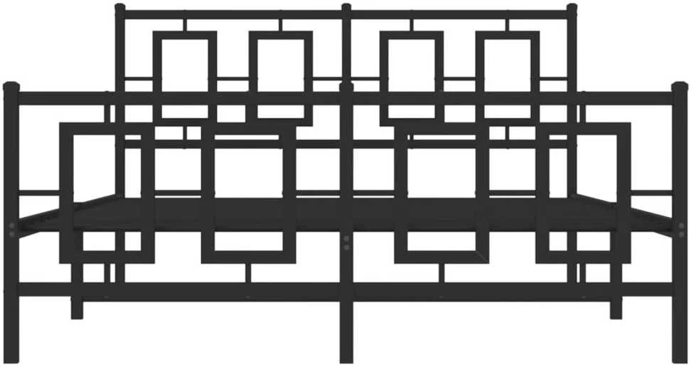 Lova Lovos rėmas su galvūgaliu/kojūgaliu, juodas, 135x190cm, metalas