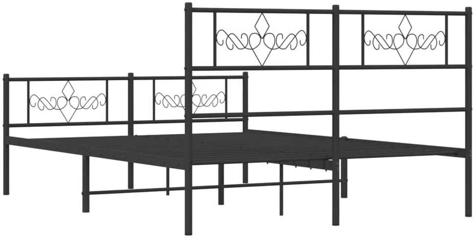 Lovos rėmas su galvūgaliu/kojūgaliu, juodas, 140x200cm, metalas