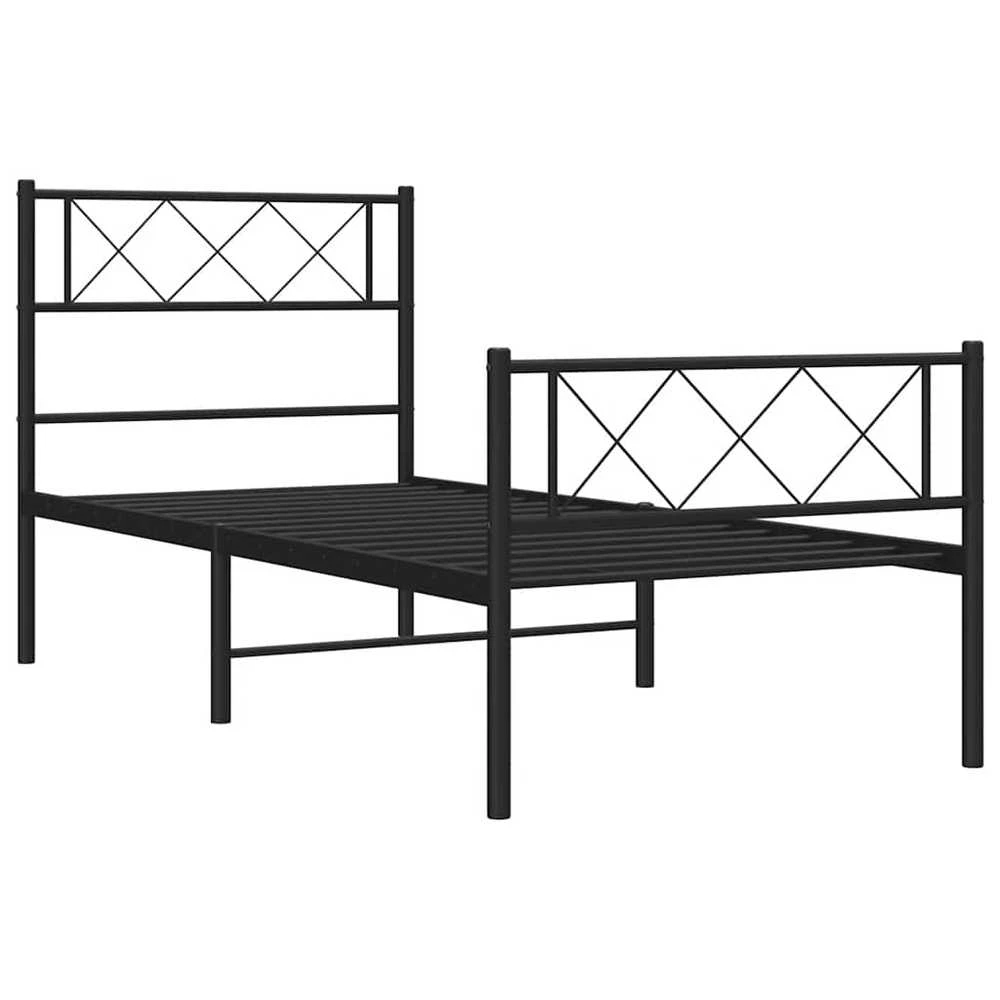 Lova Lovos rėmas su galvūgaliu/kojūgaliu, juodas, 100x190cm, metalas