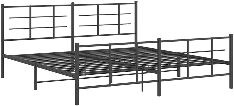 Lova Lovos rėmas su galvūgaliu/kojūgaliu, juodas, 193x203cm, metalas