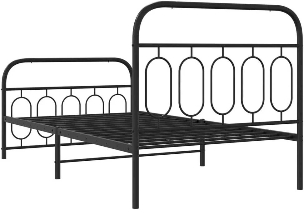 Lova Lovos rėmas su galvūgaliu/kojūgaliu, juodas, 107x203cm, metalas
