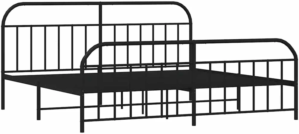 Lova Lovos rėmas su galvūgaliu/kojūgaliu, juodas, 193x203cm, metalas