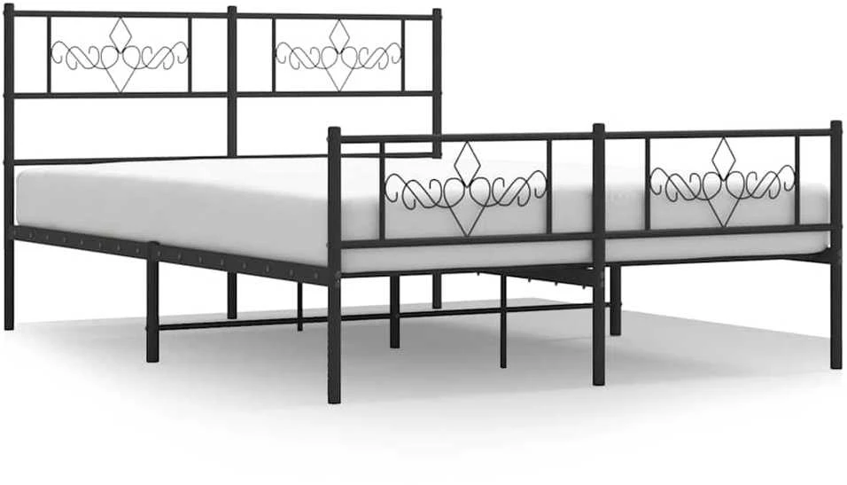 Lova Lovos rėmas su galvūgaliu/kojūgaliu, juodas, 135x190cm, metalas