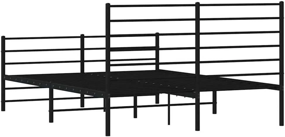 Lova Lovos rėmas su galvūgaliu/kojūgaliu, juodas, 135x190cm, metalas
