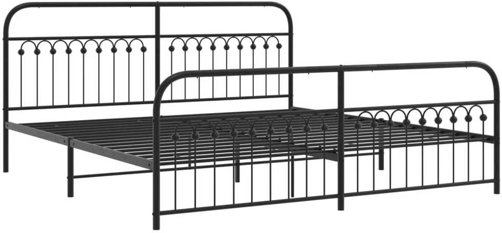 Lova Lovos rėmas su galvūgaliu/kojūgaliu, juodas, 193x203cm, metalas
