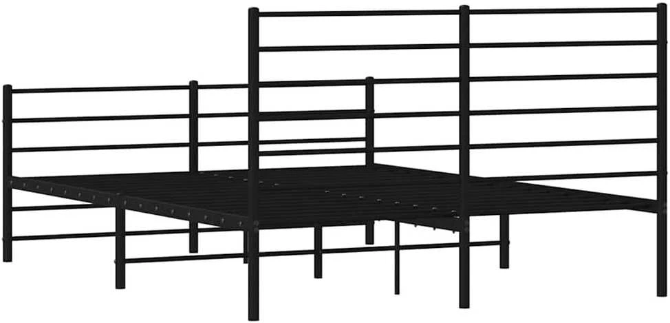 Lovos rėmas su galvūgaliu/kojūgaliu, juodas, 150x200cm, metalas