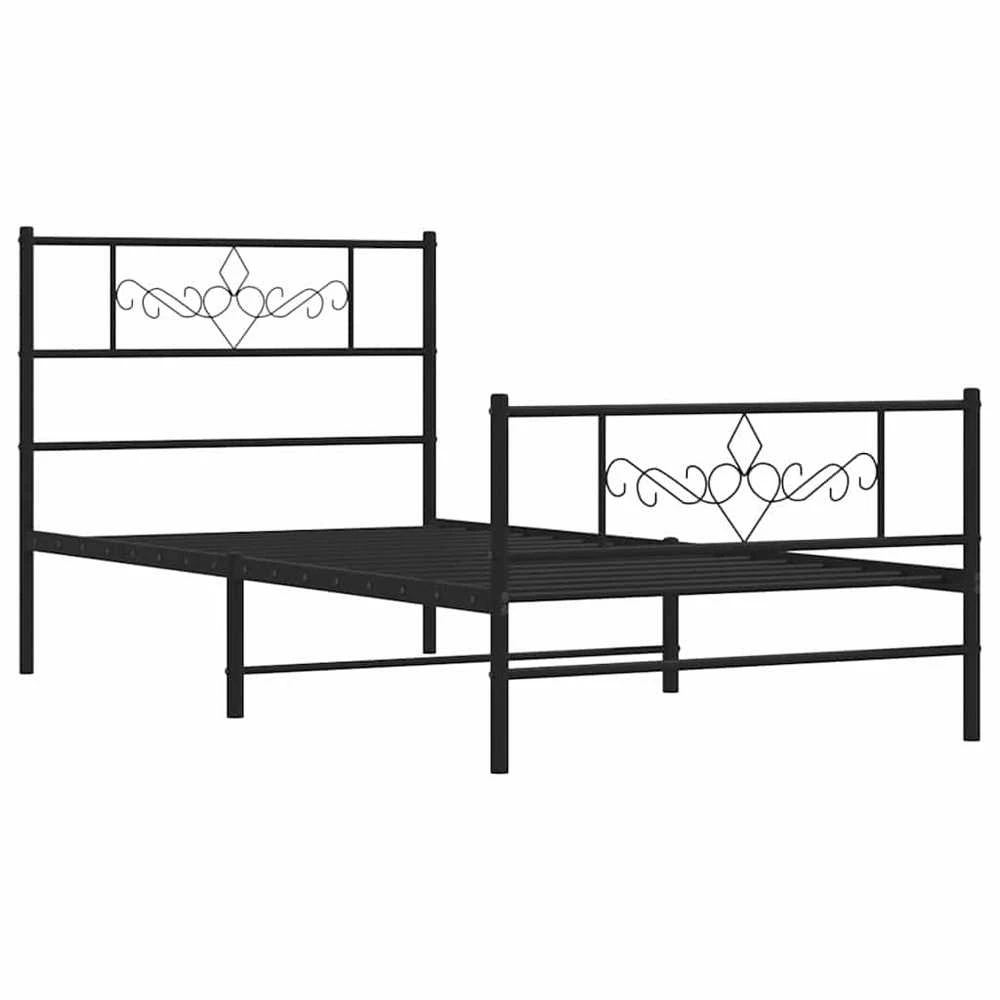 Lova Lovos rėmas su galvūgaliu/kojūgaliu, juodas, 100x190cm, metalas