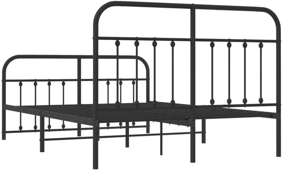 Lovos rėmas su galvūgaliu/kojūgaliu, juodas, 140x200cm, metalas