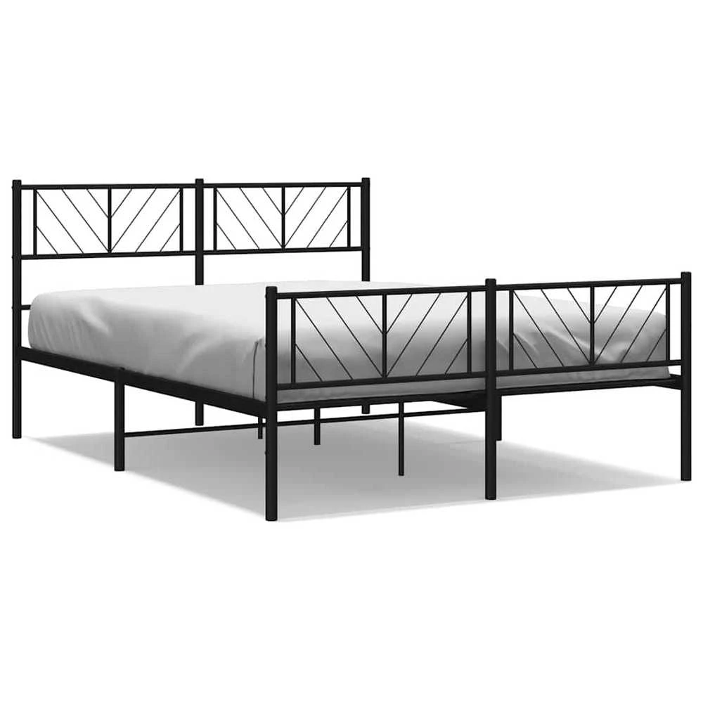 Lova Lovos rėmas su galvūgaliu/kojūgaliu, juodas, 135x190cm, metalas