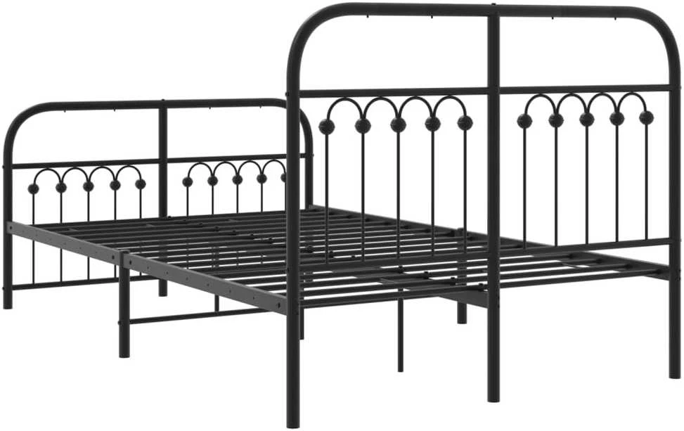 Lovos rėmas su galvūgaliu/kojūgaliu, juodas, 120x200cm, metalas