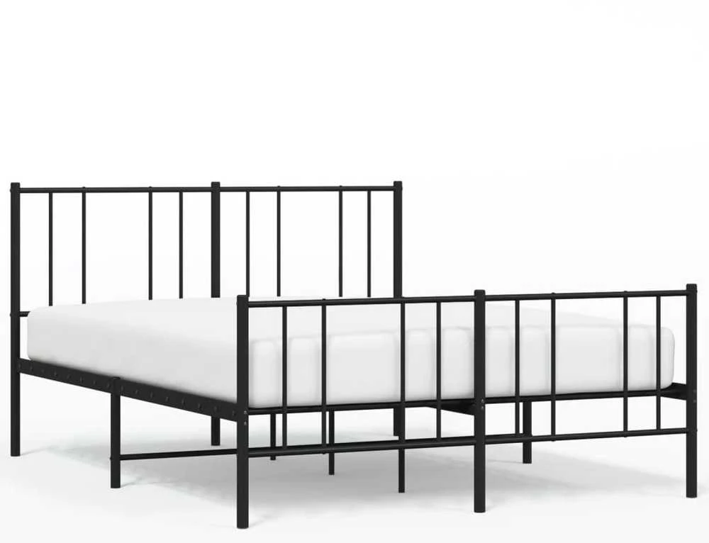 Lovos rėmas su galvūgaliu/kojūgaliu, juodas, 120x190cm, metalas