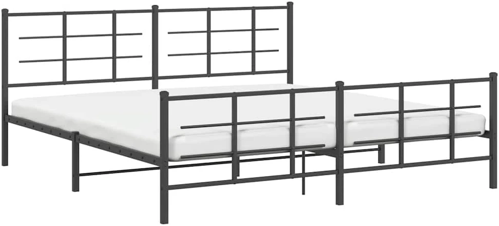 Lova Lovos rėmas su galvūgaliu/kojūgaliu, juodas, 193x203cm, metalas