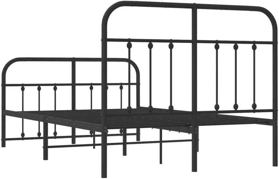 Lovos rėmas su galvūgaliu/kojūgaliu, juodas, 120x190cm, metalas