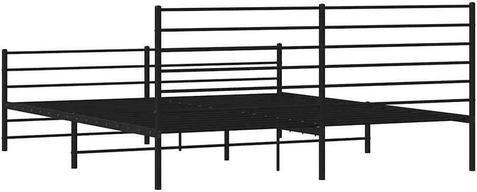 Lova Lovos rėmas su galvūgaliu/kojūgaliu, juodas, 193x203cm, metalas