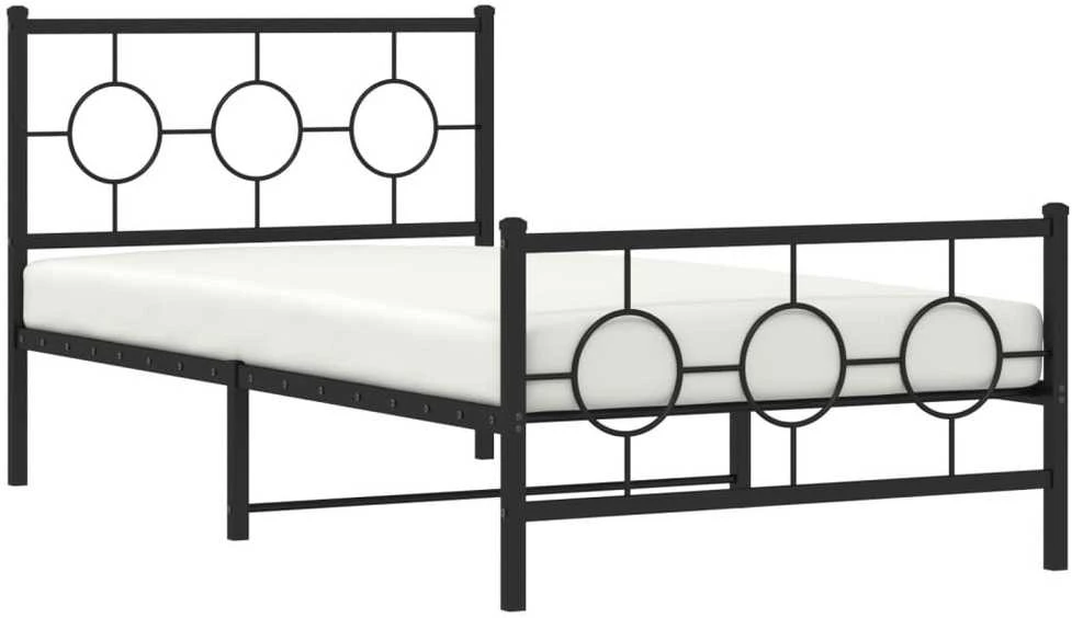 Lova Lovos rėmas su galvūgaliu/kojūgaliu, juodas, 100x190cm, metalas