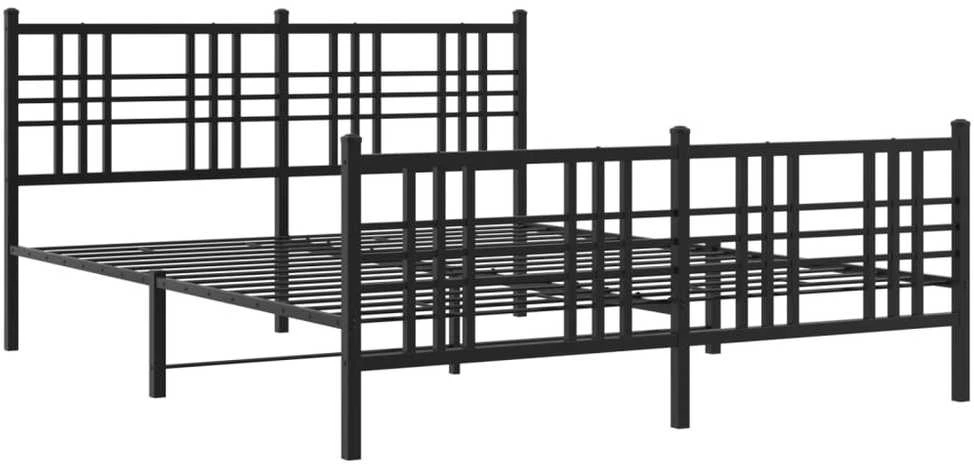 Lovos rėmas su galvūgaliu/kojūgaliu, juodas, 150x200cm, metalas