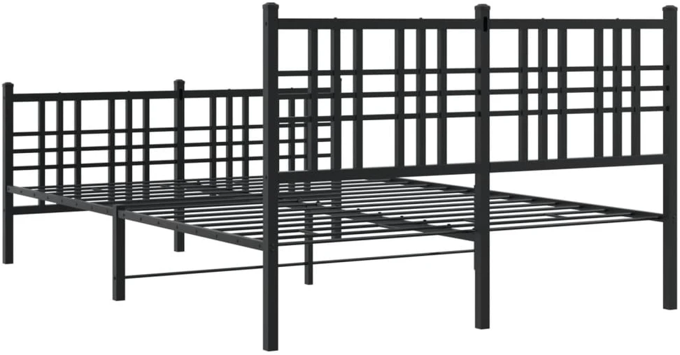 Lovos rėmas su galvūgaliu/kojūgaliu, juodas, 120x190cm, metalas