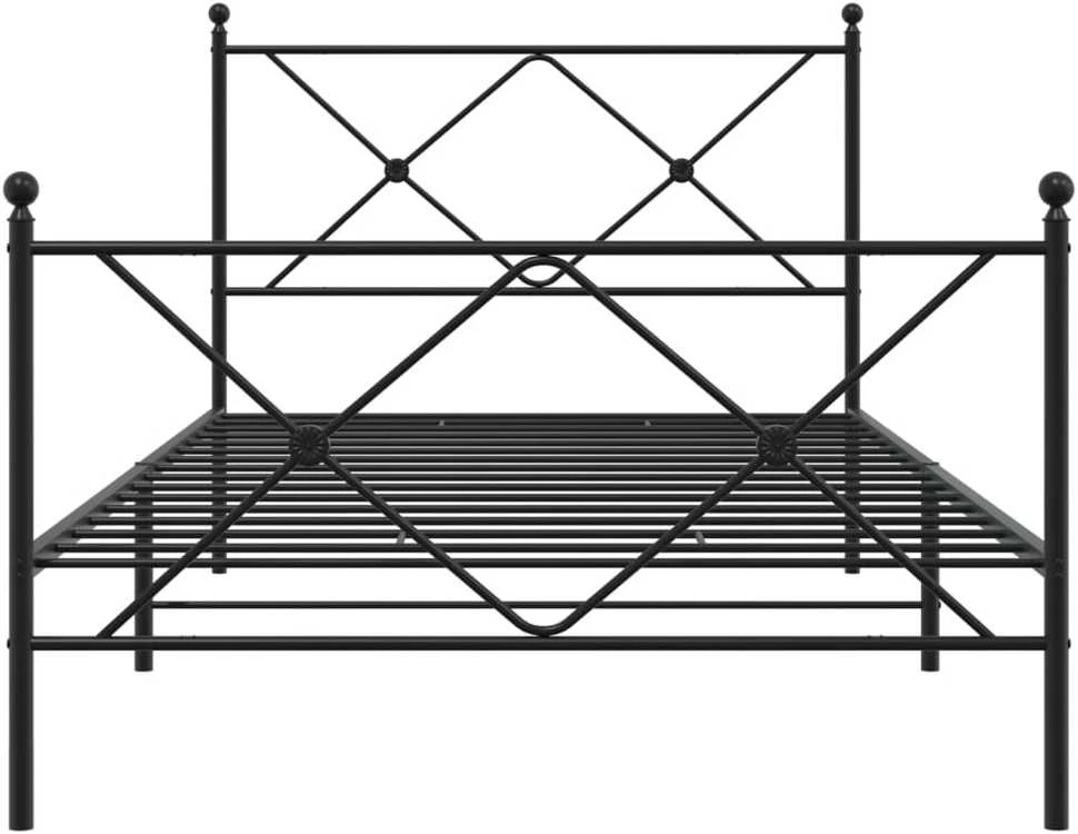 Lova Lovos rėmas su galvūgaliu/kojūgaliu, juodas, 107x203cm, metalas