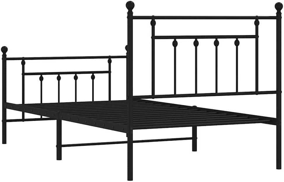 Lova Lovos rėmas su galvūgaliu/kojūgaliu, juodas, 100x190cm, metalas