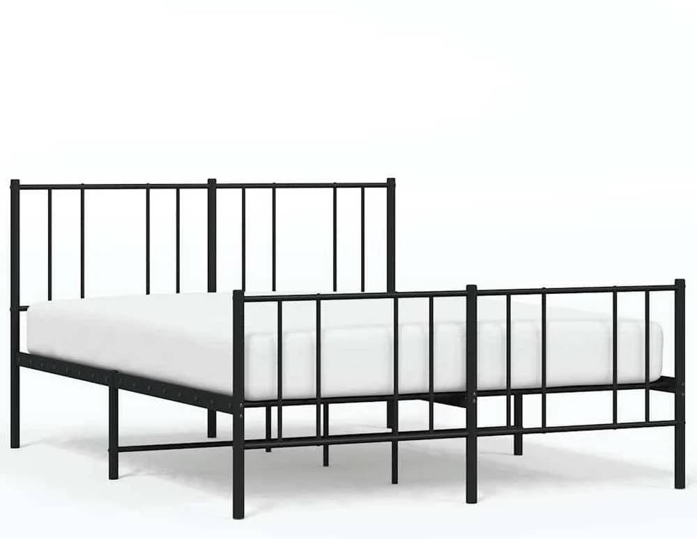 Lova Lovos rėmas su galvūgaliu/kojūgaliu, juodas, 135x190cm, metalas