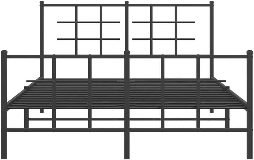 Lova Lovos rėmas su galvūgaliu/kojūgaliu, juodas, 135x190cm, metalas