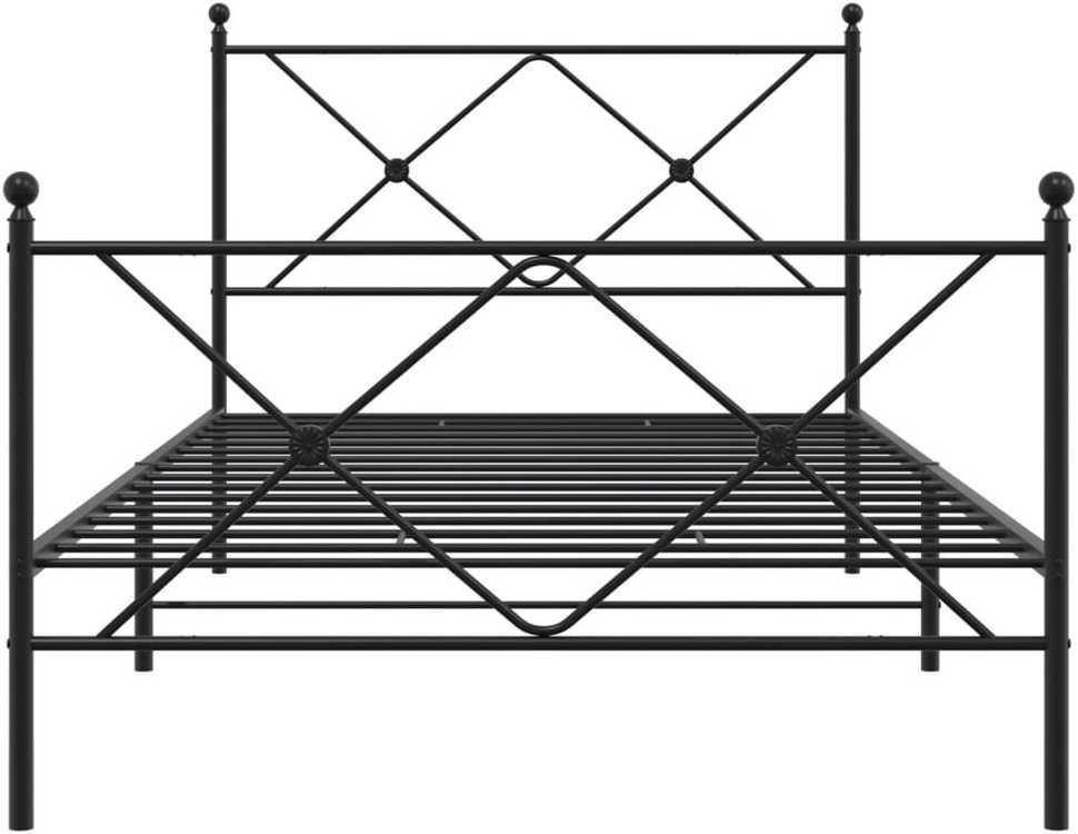 Lovos rėmas su galvūgaliu/kojūgaliu, juodas, 100x200cm, metalas