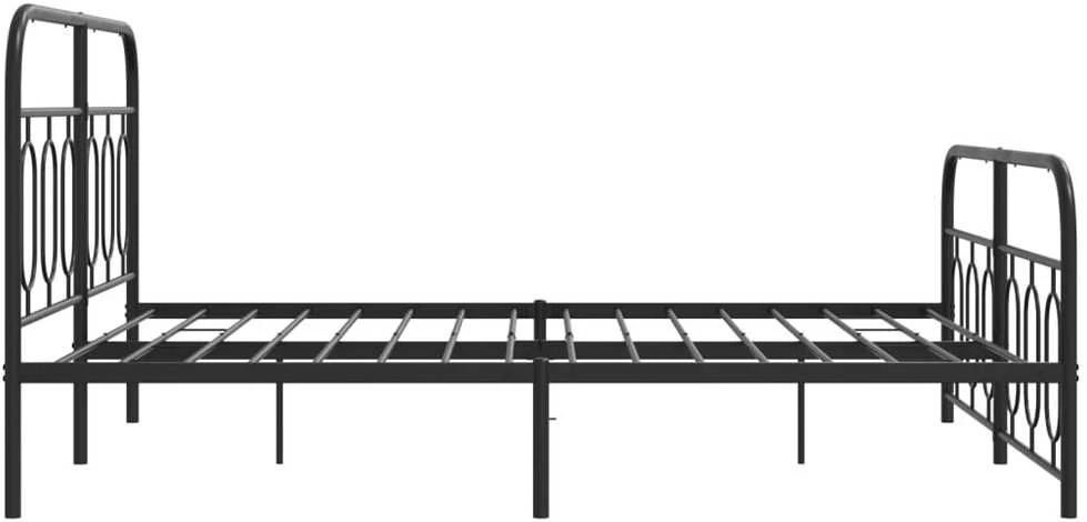 Lova Lovos rėmas su galvūgaliu/kojūgaliu, juodas, 135x190cm, metalas