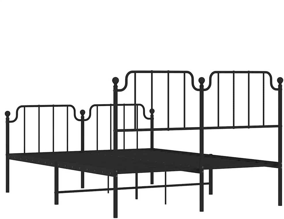 Lova Lovos rėmas su galvūgaliu/kojūgaliu, juodas, 135x190cm, metalas
