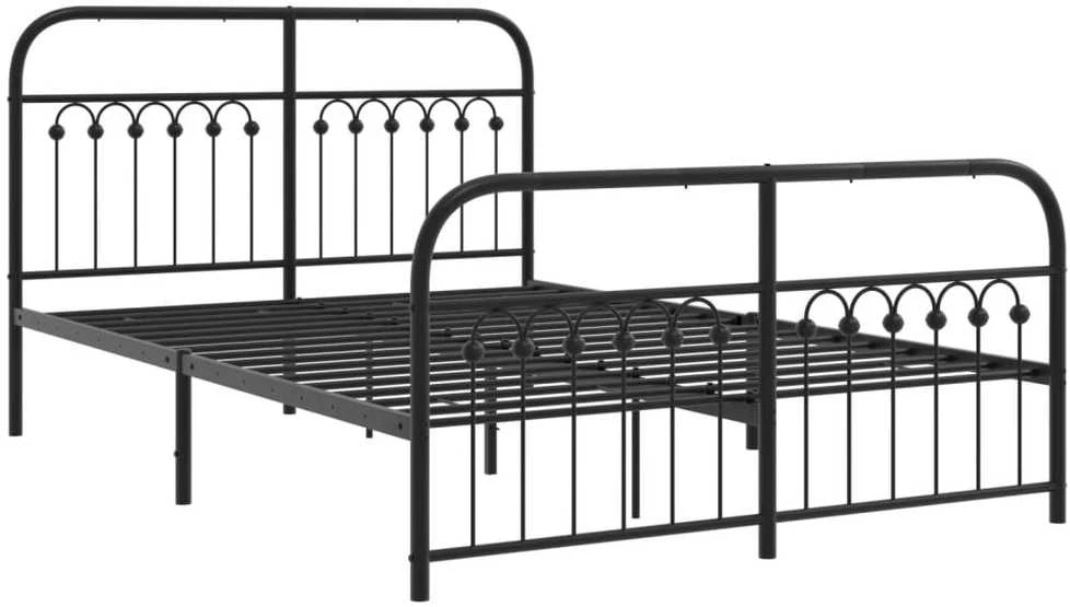 Lova Lovos rėmas su galvūgaliu/kojūgaliu, juodas, 137x190cm, metalas
