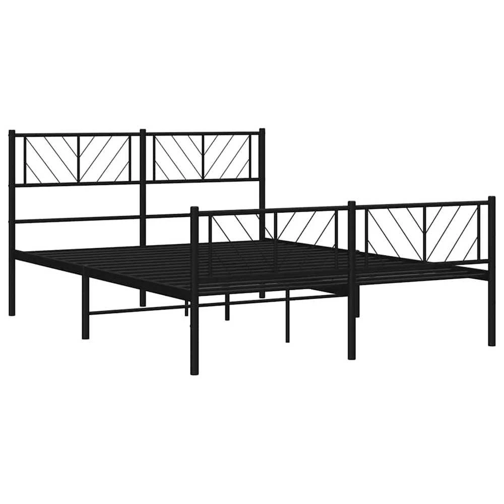 Lova Lovos rėmas su galvūgaliu/kojūgaliu, juodas, 135x190cm, metalas