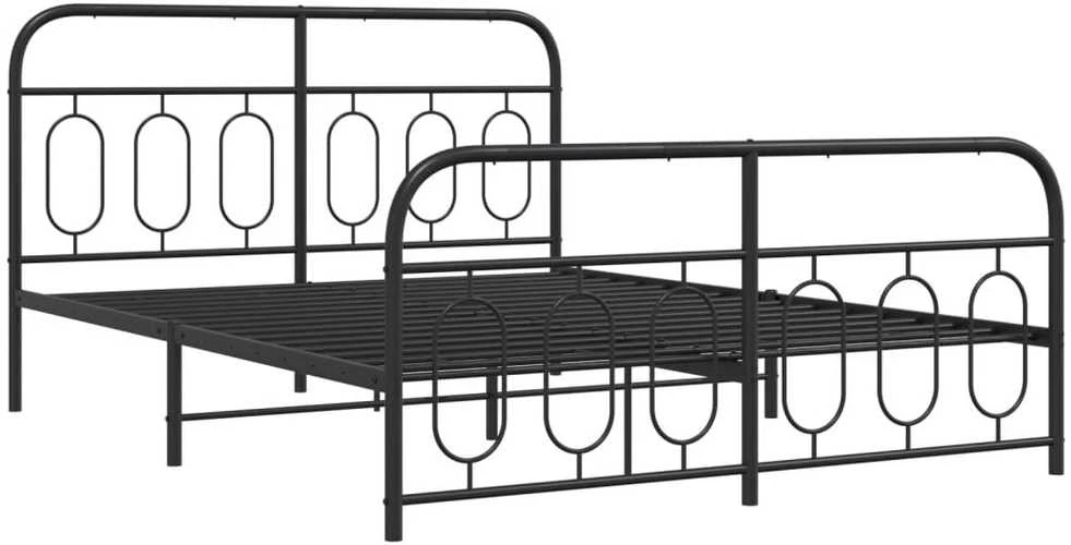 Lovos rėmas su galvūgaliu/kojūgaliu, juodas, 140x190cm, metalas