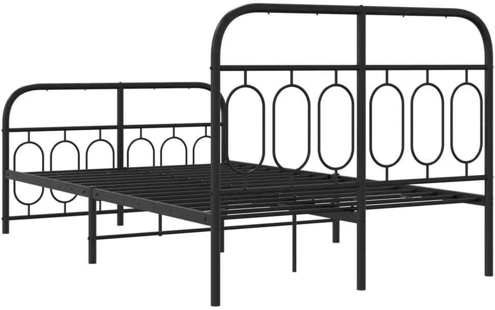 Lovos rėmas su galvūgaliu/kojūgaliu, juodas, 120x190cm, metalas