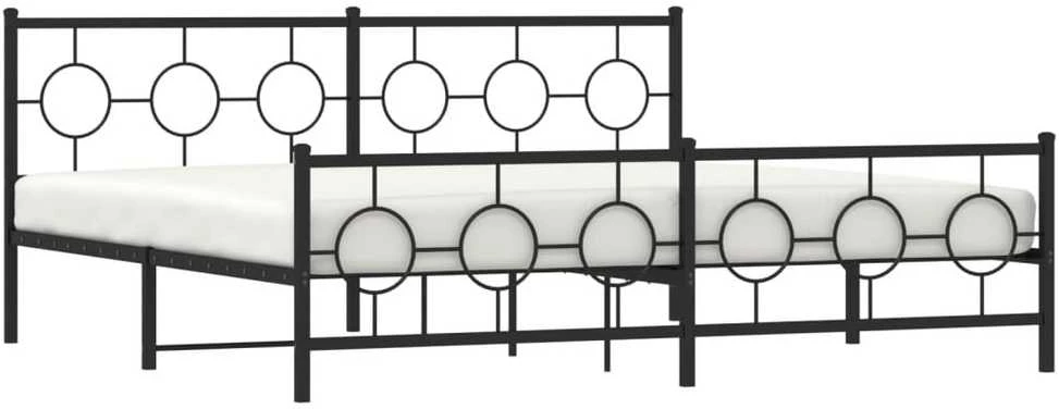 Lovos rėmas su galvūgaliu/kojūgaliu, juodas, 200x200cm, metalas