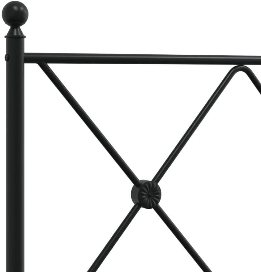 Lovos rėmas su galvūgaliu/kojūgaliu, juodas, 75x190cm, metalas