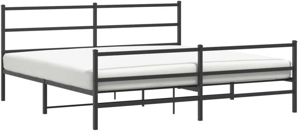 Lova Lovos rėmas su galvūgaliu/kojūgaliu, juodas, 193x203cm, metalas