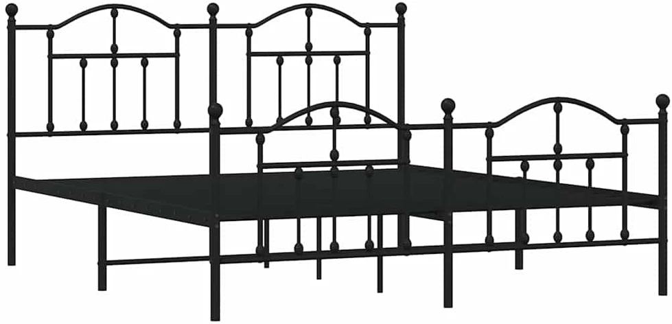 Lova Lovos rėmas su galvūgaliu/kojūgaliu, juodas, 183x213cm, metalas