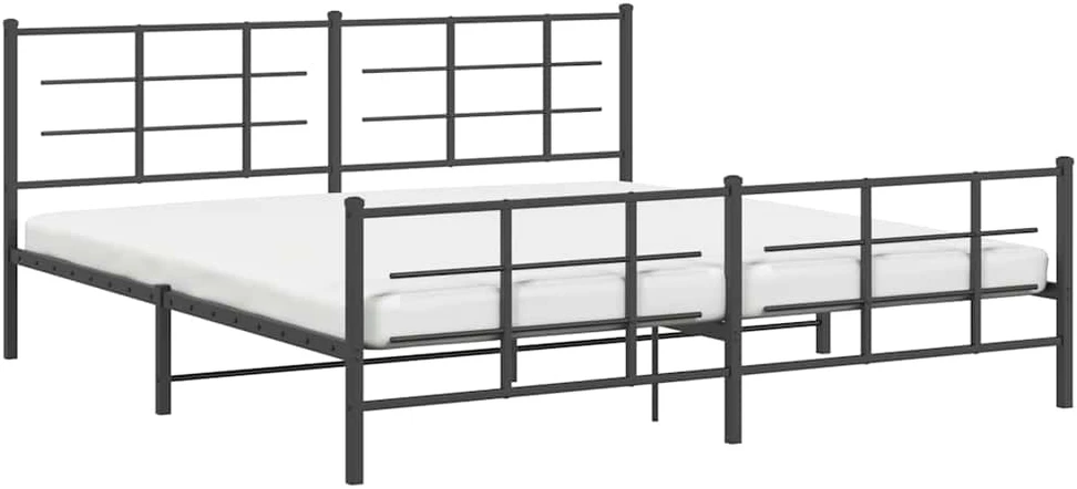 Lova Lovos rėmas su galvūgaliu/kojūgaliu, juodas, 183x213cm, metalas