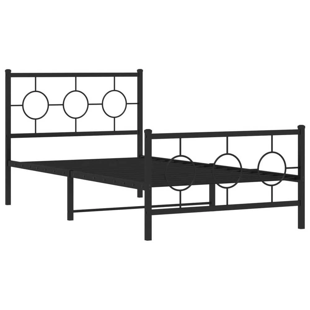 Lova Lovos rėmas su galvūgaliu/kojūgaliu, juodas, 100x190cm, metalas