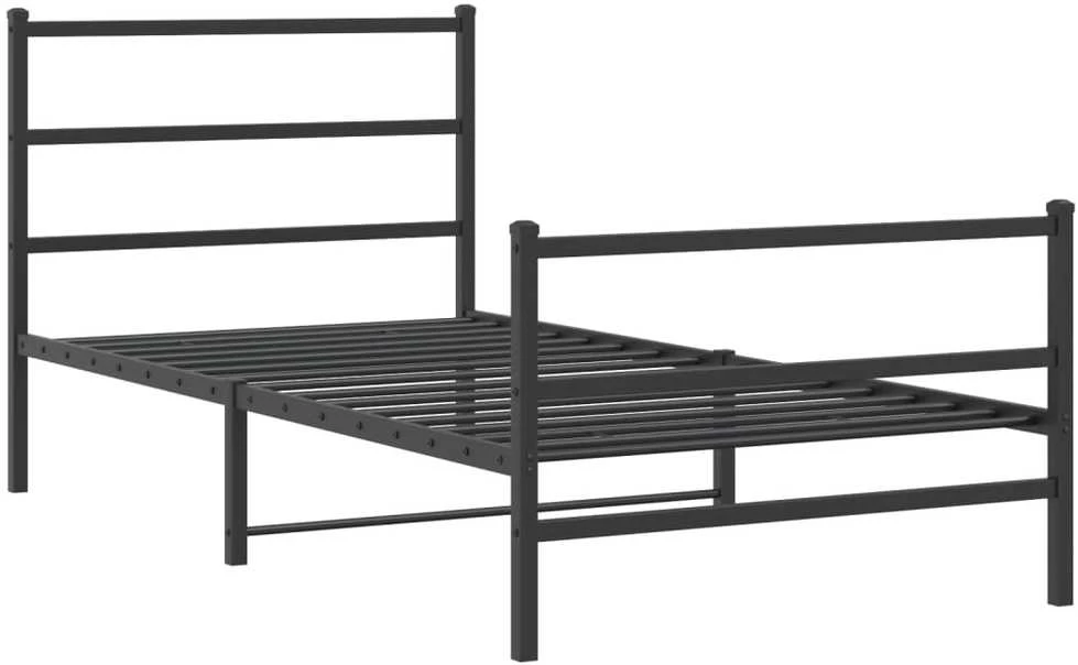 Lova Lovos rėmas su galvūgaliu/kojūgaliu, juodas, 100x190cm, metalas