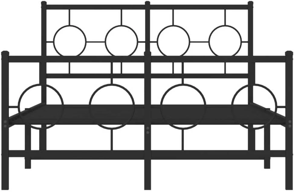 Lovos rėmas su galvūgaliu/kojūgaliu, juodas, 120x190cm, metalas