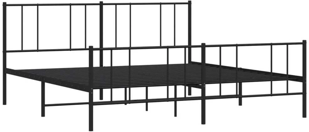 Lovos rėmas su galvūgaliu/kojūgaliu, juodas, 200x200cm, metalas