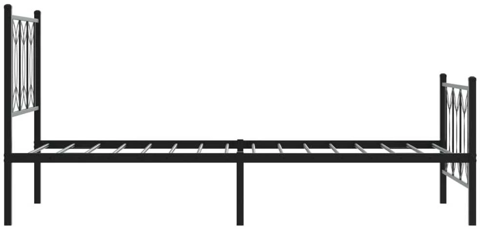 Lovos rėmas su galvūgaliu/kojūgaliu, juodas, 75x190cm, metalas