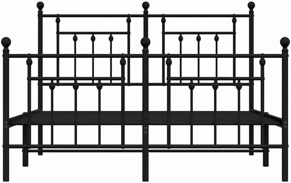 Lovos rėmas su galvūgaliu/kojūgaliu, juodas, 150x200cm, metalas